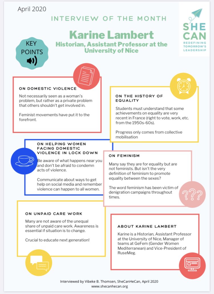SheCanHeCan's tweet image. If you haven’t read our interview with Karine Lambert yet, here are some key points! #feminism #domesticviolence #prevention #lockdown #education #violencesfemmesjagis