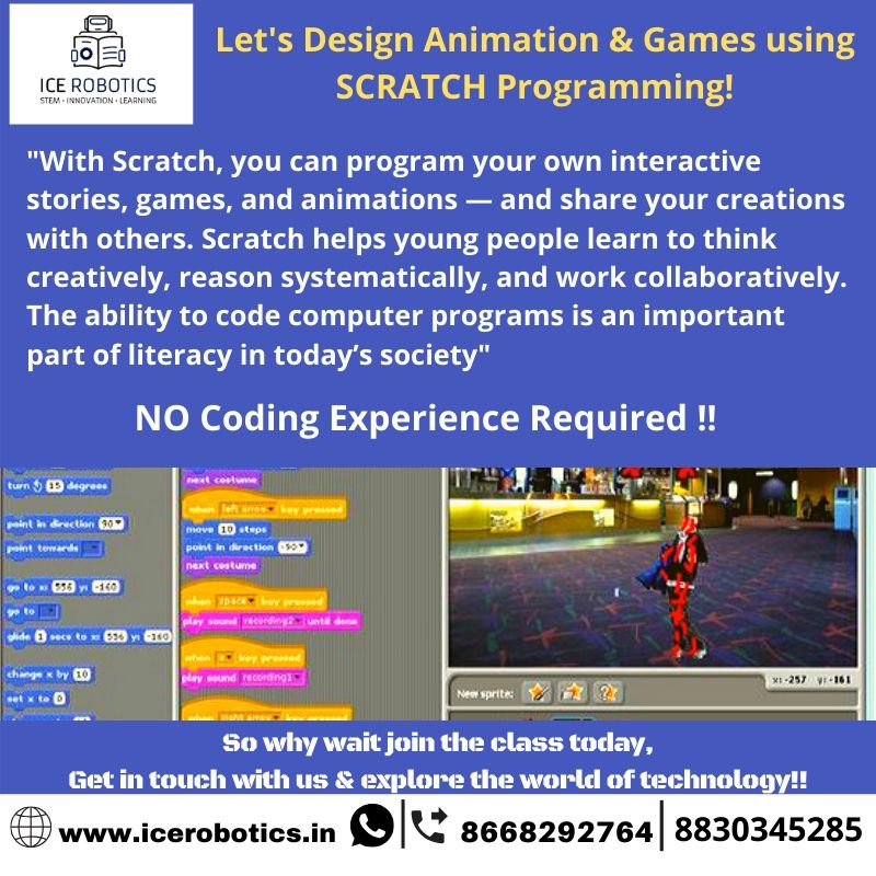 iceroboticindia's tweet photo. Hey, its so fun I made game using Scratch programming, its so simple.

#summercamp #summercampforkids #summercamp2020 #summercampfun #STEM #techno #Nagpur #Washim #Akola #Amravati #Wardha #Yavatmal #Gadchiroli #Chandrapur #amravatikar #SCRATCHProgram #trending #iceroboticsindia https://t.co/grWpWCP0MX