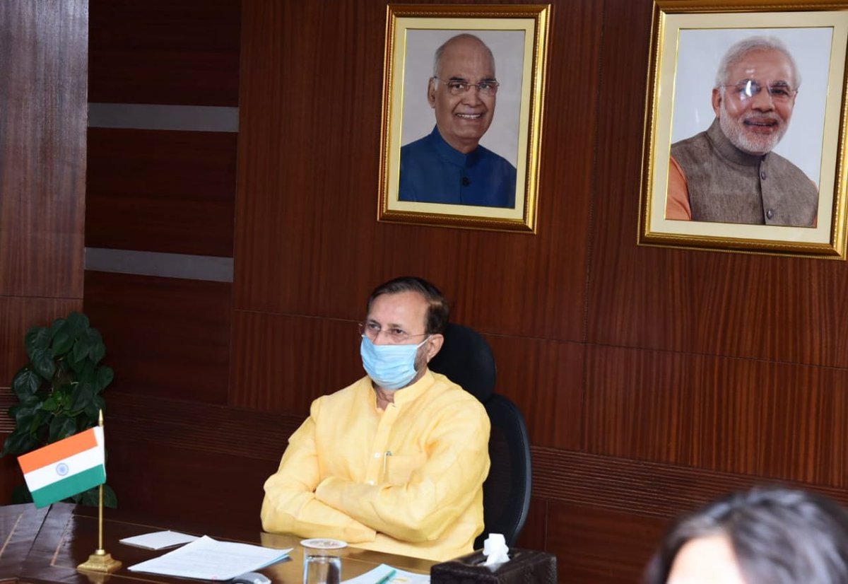 moefcc's tweet photo. Ministers from 30+ countries joined the Ministerial Dialogue for #PCD11 virtually, they emphasized that recovery plans from the #COVID19 must build a resilient, fairer, #Sustainable world. 
@PrakashJavdekar @antonioguterres @AngelaMerkelMES 
#GreenRecovery 
#BuildBackBetter https://t.co/xkRdN3MSq7