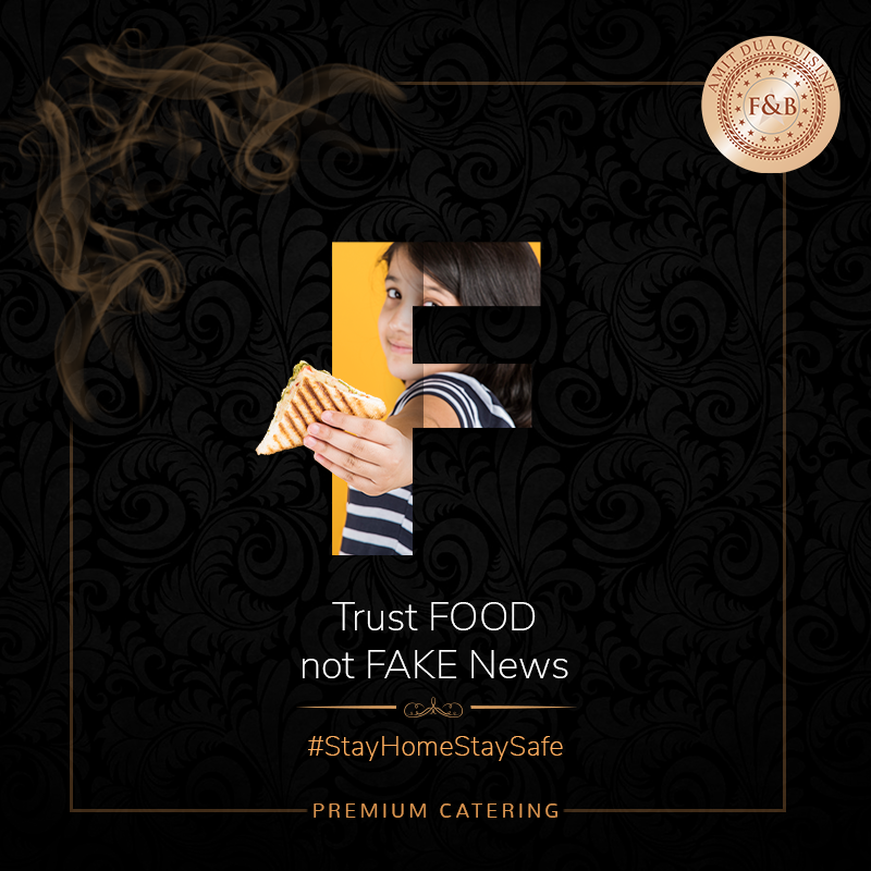 FNBIndia's tweet photo. During this coronavirus pandemic, ‘fake news’ is putting lives at risk.

Don't believe any information from a non-valid source. Stay home, enjoy your #food, and rely on verified sources for any information related to #coronavirus.

#FnBIndia #CateringService #StayHomeStaySafe https://t.co/2h5jYaGOs8