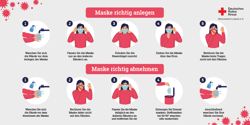 Ab morgen ist #maskenpflicht in #schleswigholstein. Hier kommen ein paar #Tipps zum Umgang mit einer textilen Mund-Nasen-Bedeckung.
#behelfsmaksen #drk #lübeck #roteskreuz #ehrenamt #füreinander #coronavirusdeutschland