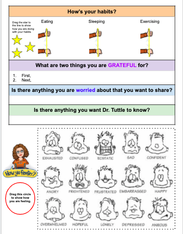 MelissaSTuttle's tweet photo. Created a Conference Form I'm using with my students to check in & help them set goals so they're successful with remote learning. I've tested it out on a couple students & found it useful, plus my bitmoji made them smile so I'm considering it a win! #GoogleEDU #LCEproud https://t.co/ptL3U0cC0R