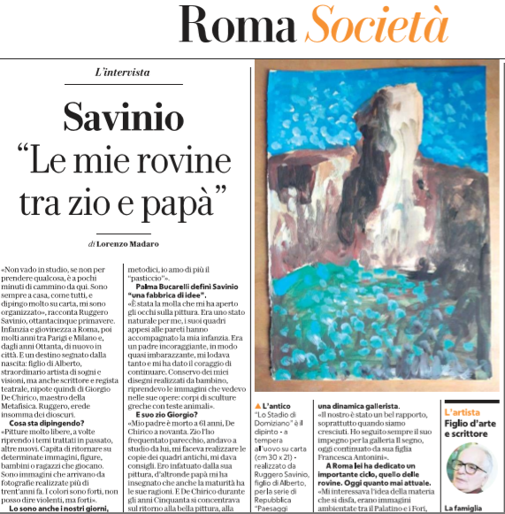 PianoNobile18's tweet photo. Bella intervista a #RuggeroSavinio, figlio dell'artista Alberto e nipote di #GiorgioDeChirico. Ruggero "erede insomma dei dioscuri", come lo definisce il giornalista #Madaro @rep_roma #eccellentiquarantene #quarantenedartista @pazzoperrep https://t.co/7tWH2Buqhc