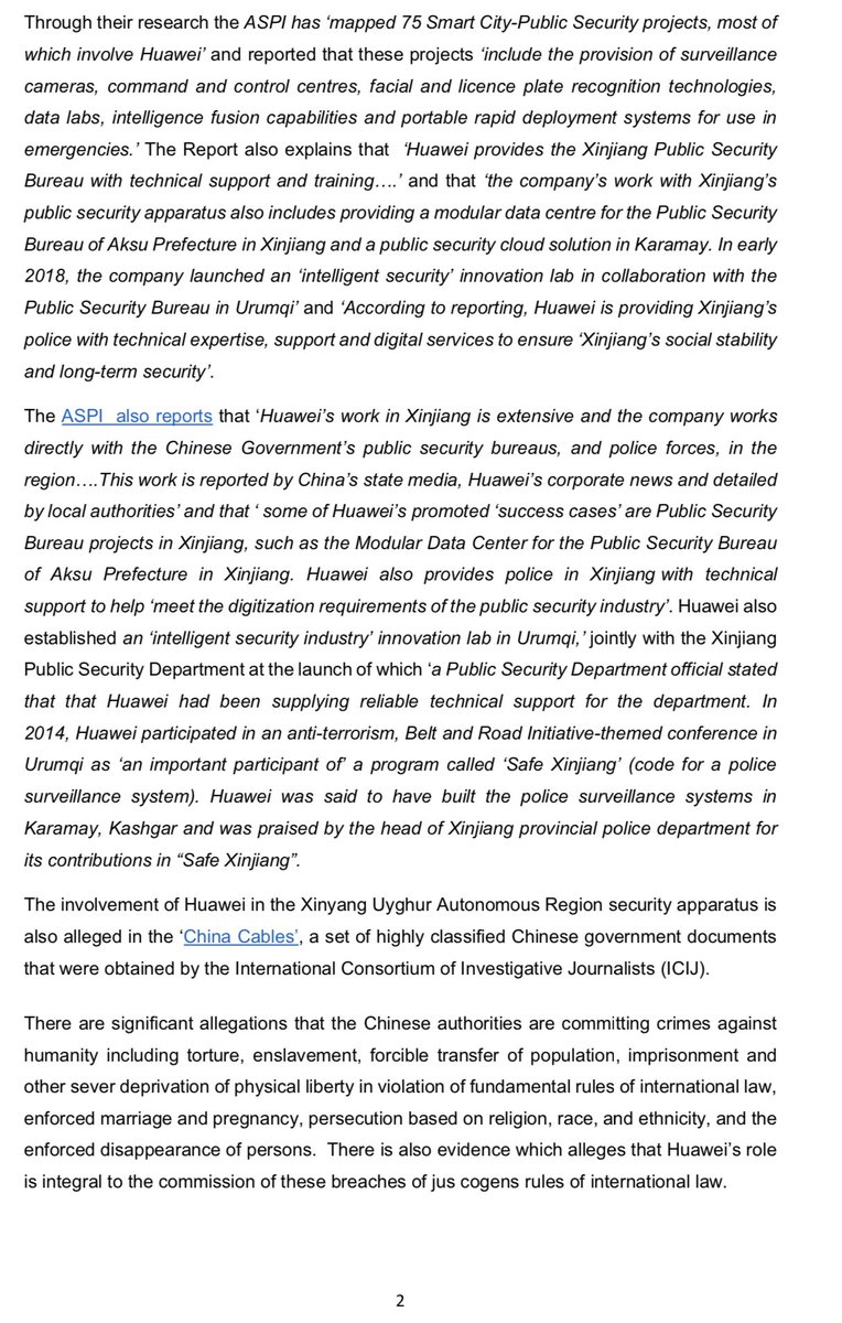 lukedepulford's tweet photo. Lawyers for Uyghur Rights and @UyghurCongress have written to @GOVUK to request @Huawei 5g deal is revoked in light of reports that the company is profiting from Uyghur SLAVE LABOUR. 

Hearing 5G deal is dead in the water anyway. Hope rumours are true and UK does the right thing. https://t.co/vRuunjGHWk
