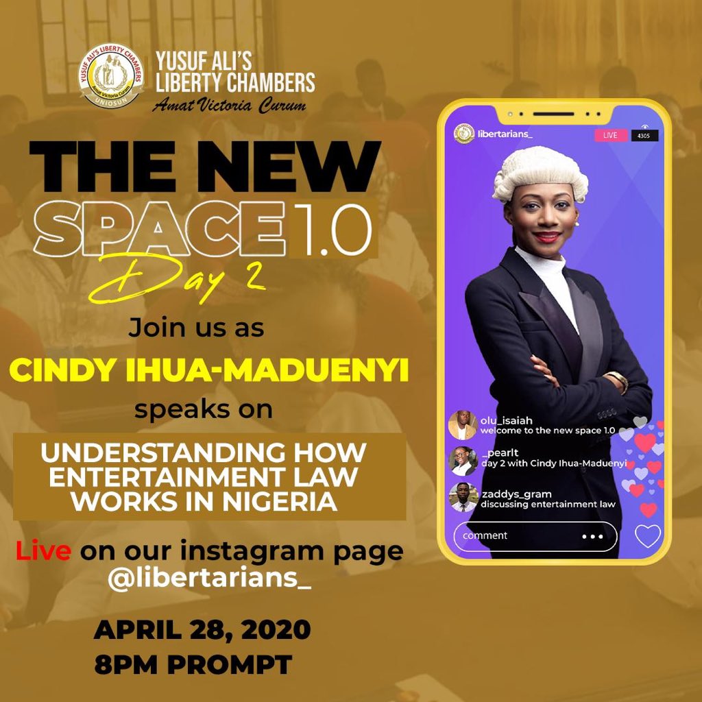 Prof_Fiammari's tweet photo. @Cindy_Ihua going live in a few and will be discussing, “Understanding How Entertainment Law Works In Nigeria”.
Artists, Managers, Entertainers, Record Label CEOs tune in to expand your knowledge.
8pm IG Live..... #Ceeander #edgemaxmedia #AbujaTwitterCommunity https://t.co/6QKY7TkRGg