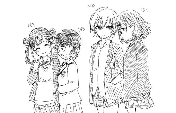 身長と身長差で並べたくなったらくがき 