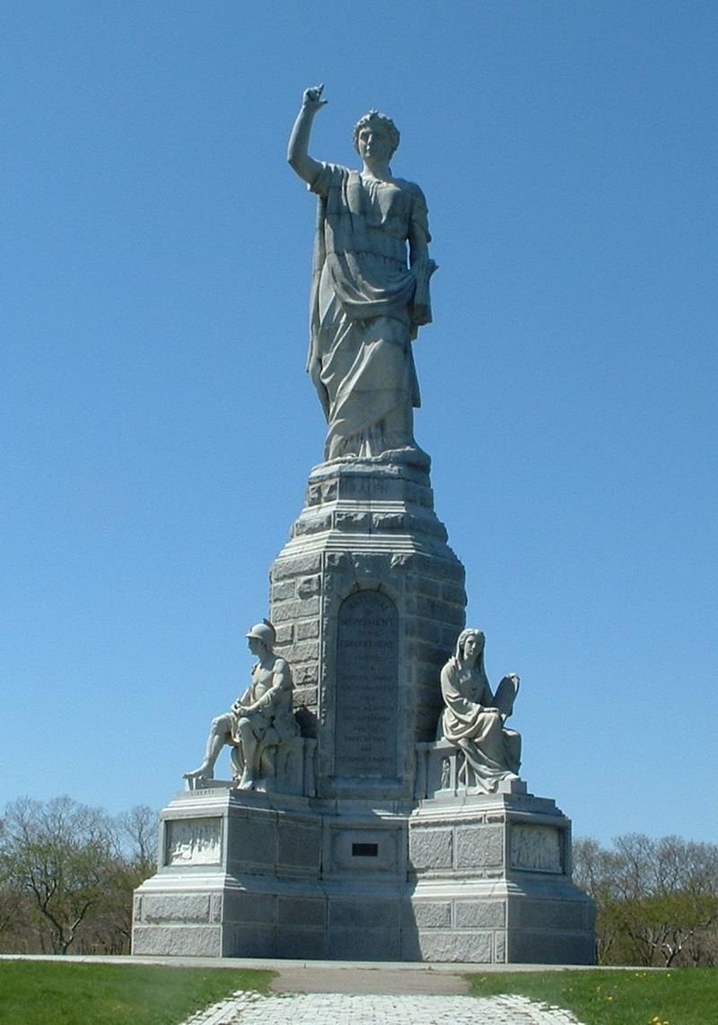 in the late 19th C this led to the National Monument to the Forefathers, an immense, horrible pile of granite and allegory