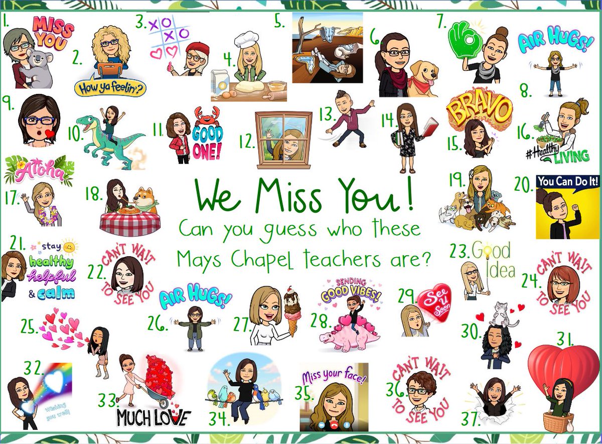 We miss you! Can you guess who these <a href="/Team_MCES/">Mays Chapel ES</a> teachers are?