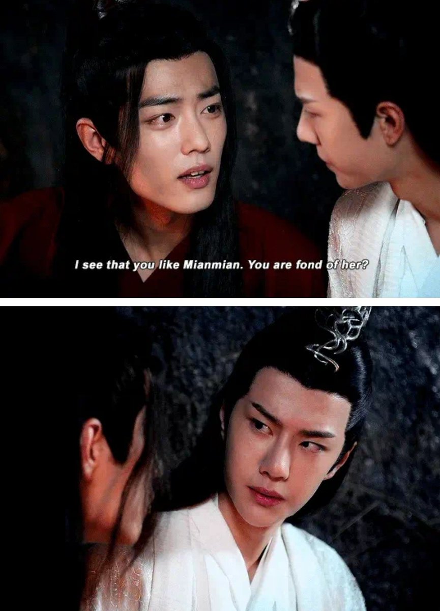 omfg the LOOK lan wangji gave him i was on the floor.... like 'you dumb slut i'm in love with YOU what's not clicking what's not clicking' he was about to lose his damn mind in that cave