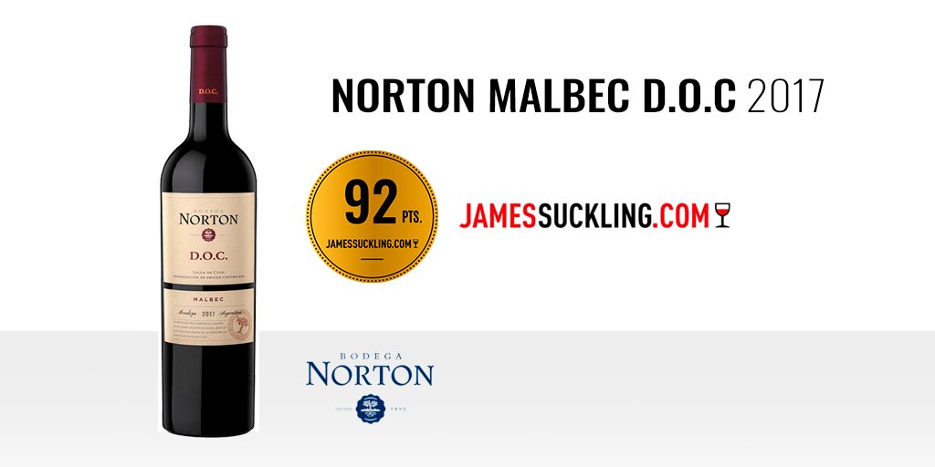 BodegaNorton's tweet photo. #92points for #NortonMalbecDOC.
Thanks @JamesSuckling! Very thankfull for the recognition! To learn more visit: https://t.co/1ERSXZ79ip https://t.co/sTY8CnH89o