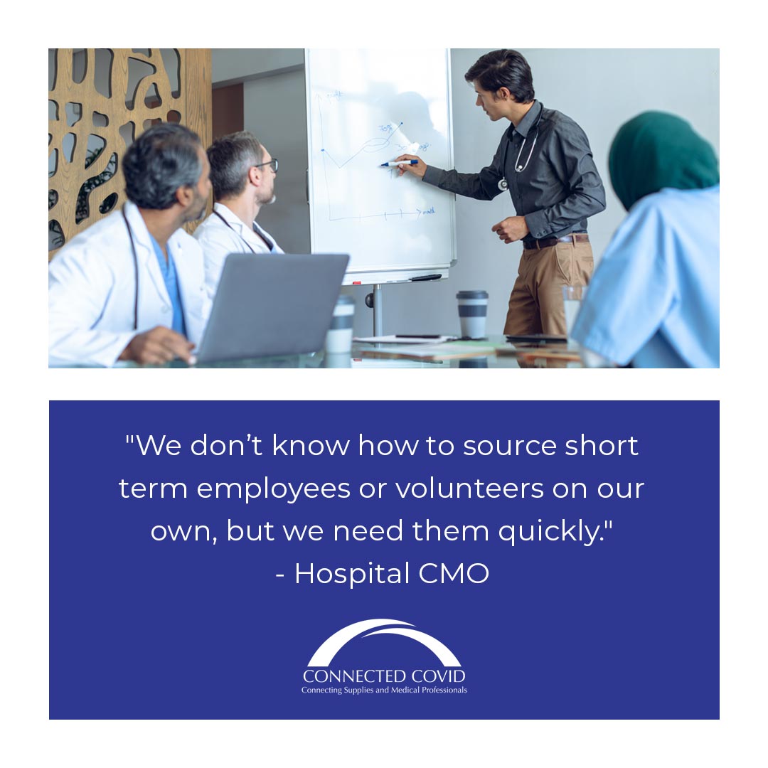 connectedcovid's tweet photo. Hospitals that are facing surges during the #Covid19 pandemic struggle with how to get the help they need right now. @ConnectedCovid is here to solve that problem by placing actively licensed clinicians in their facilities immediately.

#CoronaVirus #Covid19 #healthcare #nurses https://t.co/NfB0koqZTl