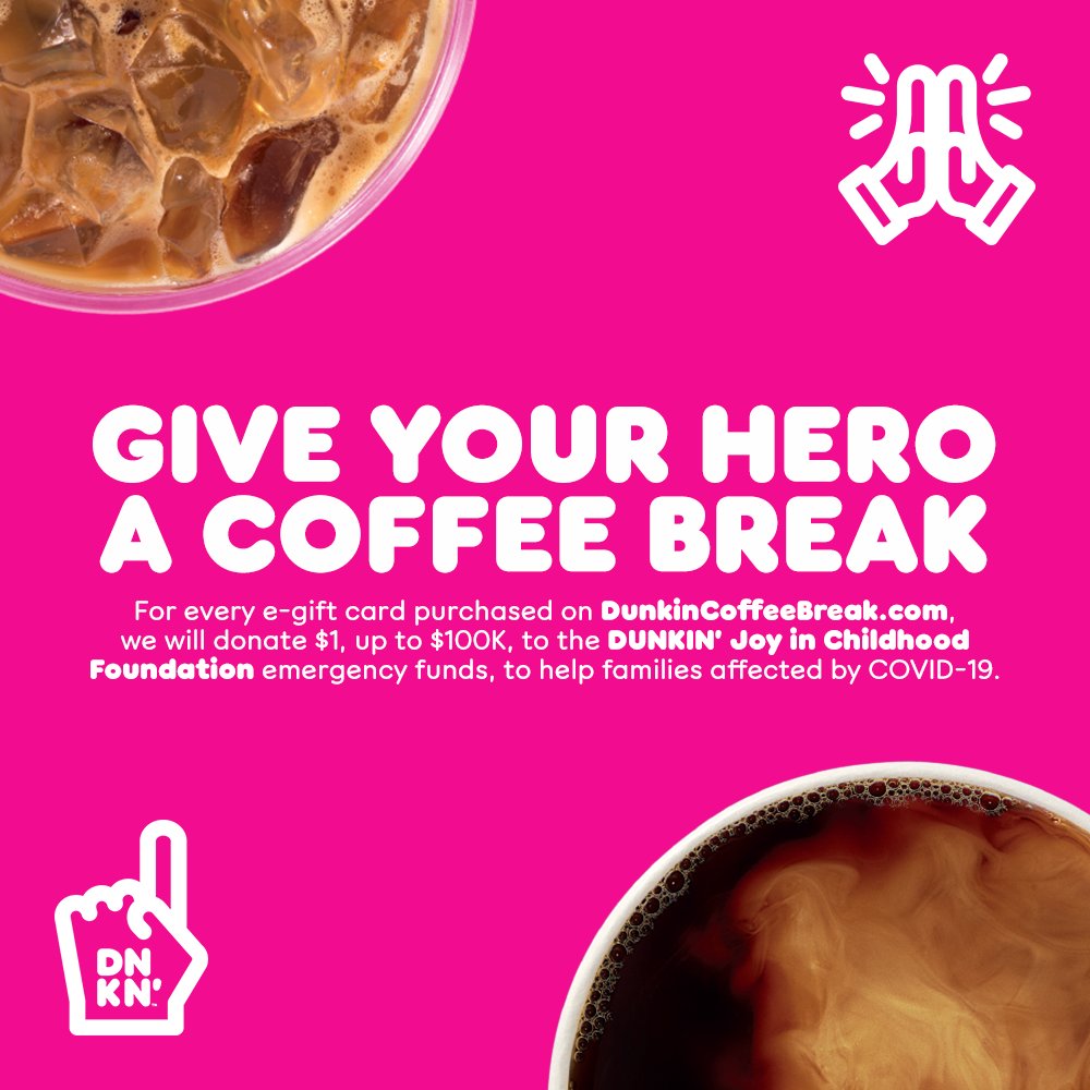 It’s the perfect day to pay it forward &amp; show all your heroes how much you appreciate them.🤗That’s why on May 6, National Nurses Day, we’re offering a free med hot or iced coffee &amp; donut to all healthcare workers who visit participating Dunkin’ restaurants nationwide.❤️
