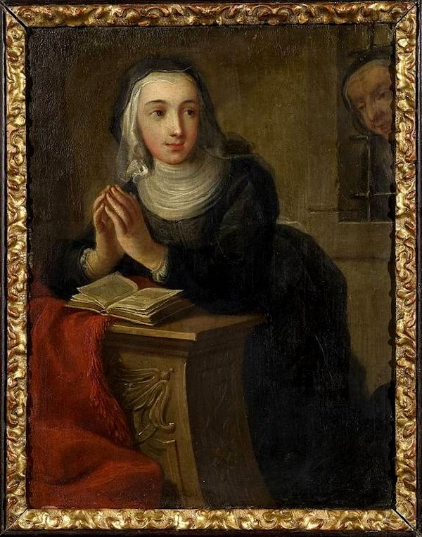 WhoresofYore's tweet photo. Kneeling Nun, Recto, (1731) by Martin Van Meytens the Younger.

On one side of the painting is the image of a pious nun, kneeling in prayer, on the other, well, you can see for yourself. Read more here https://t.co/6bGgxxArxx https://t.co/1Wdm6FrwFF