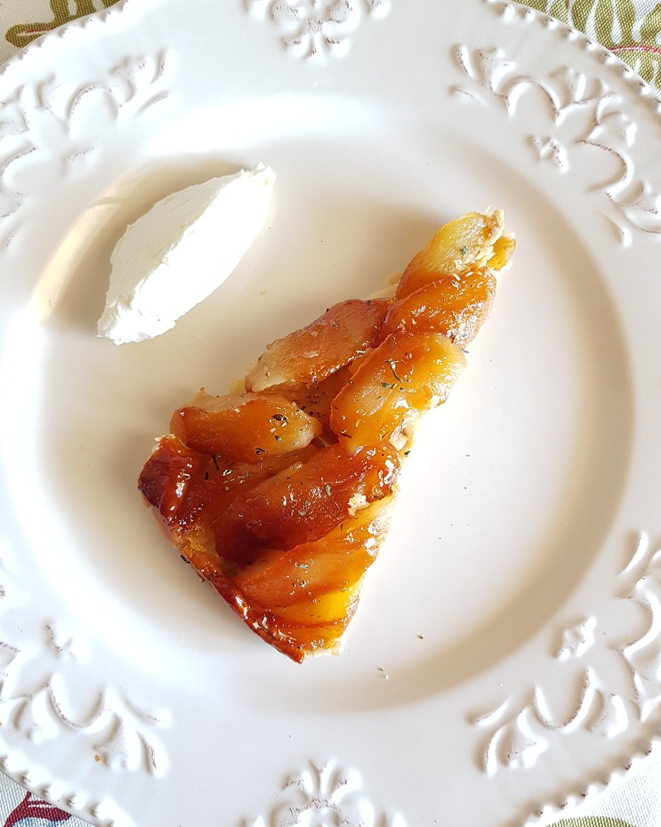 Perfect for every day. Apple Tarte Tatin/Chantilly cream/Thyme

#baking #frenchpastry #Apple #StaySafe #cake