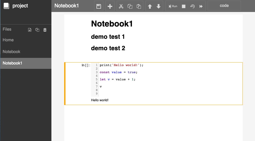 My new project : a code notebook as #Jupyter but running fully in the browser / app. 
1 - No complex install, it just works
2 - Javascript - Webassembly - Typescript
3 - export to a JAMStack site
Made with #reactjs Soon available !