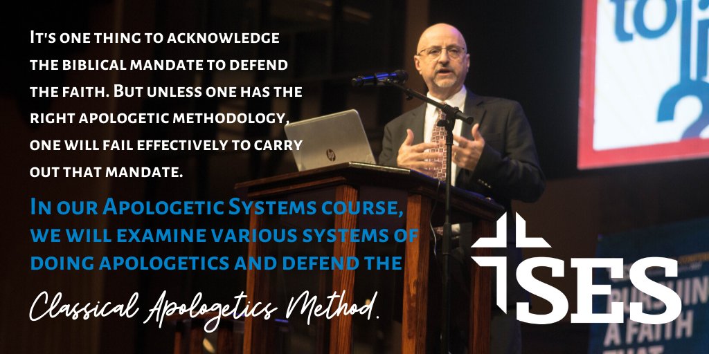 sesapologetics's tweet photo. Don't miss the Apologetics Systems course with Richard Howe at SES starting in just a few weeks.
Learn more at https://t.co/aErOilTiv9
#apologetics #classicalapologetics #presuppositionalism #theology #philosophy #evangelism #epistemology #summerlearning #ProclaimEngageDefend https://t.co/eDs47ENyVY