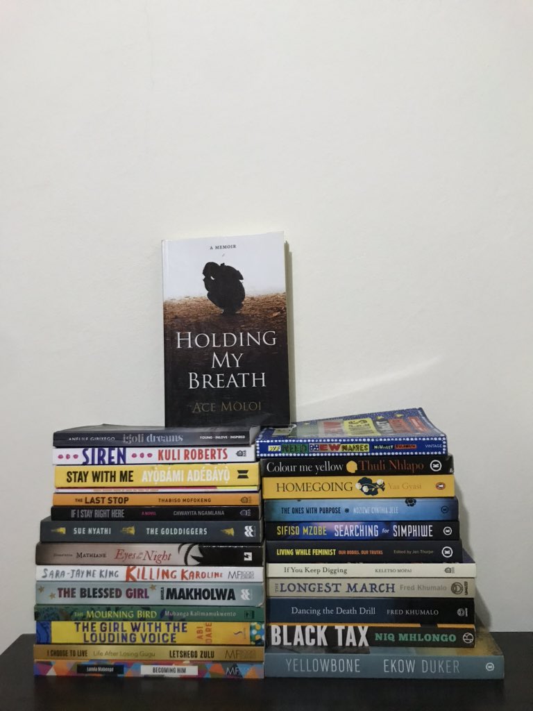 Bookamoso's tweet photo. Ready to read for you guys on IG from 17:00pm-18:00pm.
Today I’m reading @Ace_Moloi’s Holding My Breath, published by @_BlackBirdBooks
#LiveBookReading https://t.co/D8ZEoMjDad