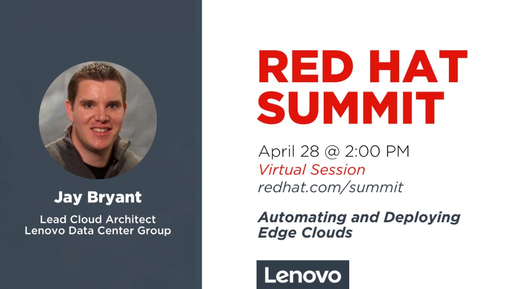 Lenovodc's tweet photo. Join @Lenovo Data Center Group’s own Jay Bryant and @RedHat’s Gareth Jenkins (@MisterLinux) at @RedHatSummit Virtual! We’ll talk about automating and deploying clouds -- so tune in today at 2 PM: https://t.co/hlABCXy0jA. #RedHat #RedHatSummit #RHSummit #RH2020 #RHEL https://t.co/cdb7GbmBzm