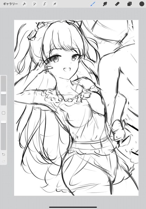 Pの腕組む城ヶ崎莉嘉ちゃん描こうとしたけど、無理やった 