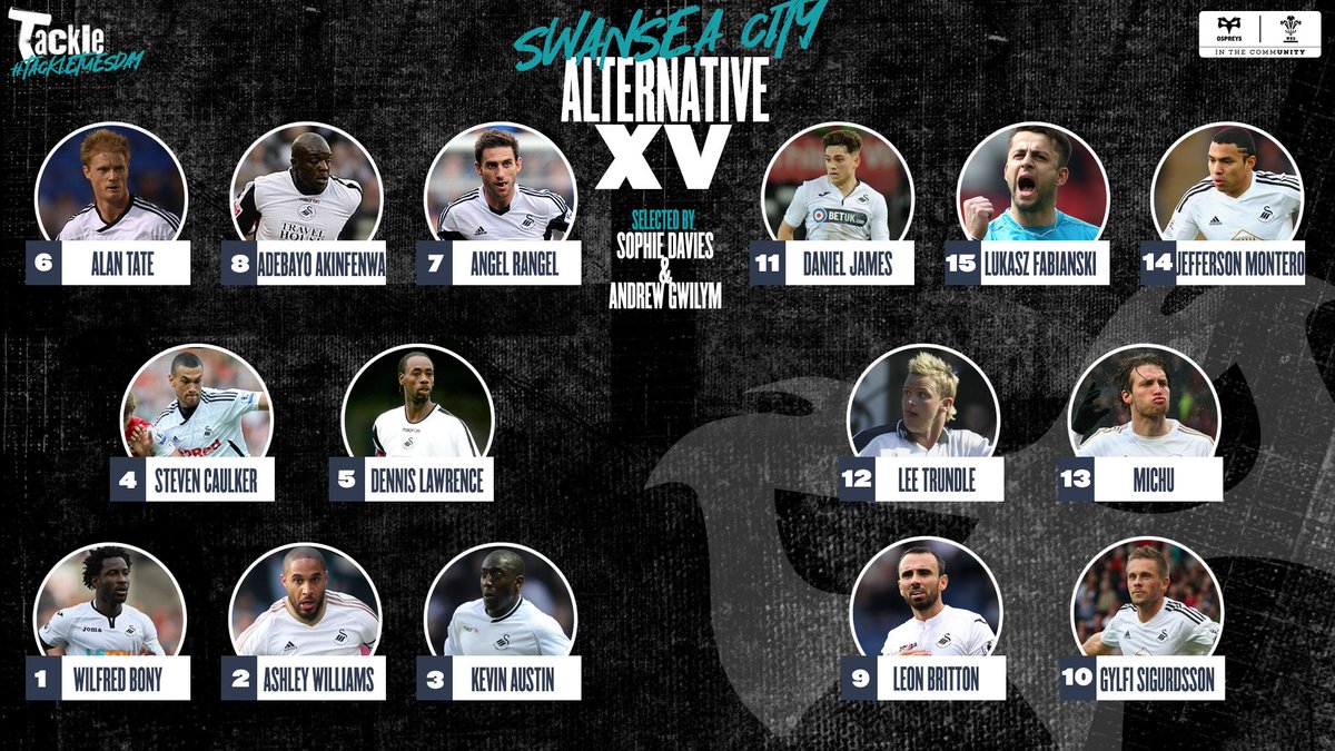CommunityOsprey's tweet photo. What would be your ultimate @swansofficial XV? 
@SophieDavis1208 PR &amp; Andrew who runs their website have submitted theirs💪

@darealakinfenwa at 8 @LeeTrundle10 &amp; @michuoviedo centre partnership 

That's a good looking team 🔥
#TACKLETuesday
@CCYD_school @gowertonschool https://t.co/kpOZm0V6KA
