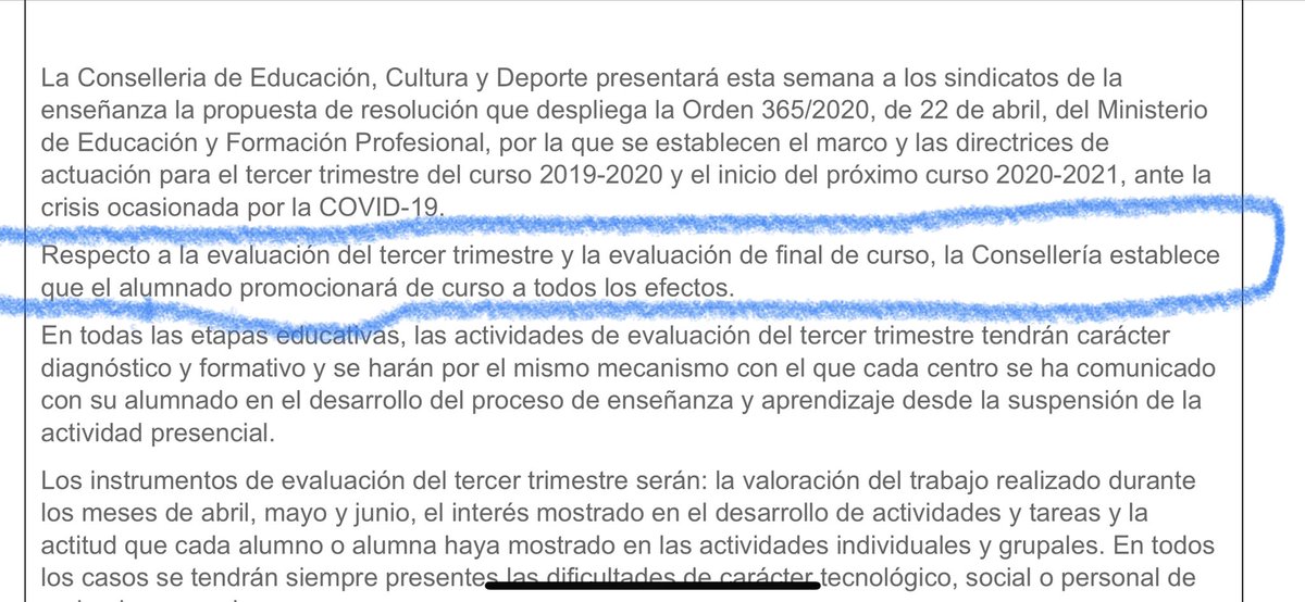 carol_alcaide's tweet photo. @GVAeducacio @VicentMarza @generalitat @miguelsolerg @GVAeducacio @VicentMarza entiendo de esto que de 1 a 3 de ESO promocionan sí o sí, independientemente de las que lleven suspendidas de años anteriores y del número de las asignaturas del curso actual, en las que la media de la primera y segunda evaluación les salga suspendida? https://t.co/XKyKESDpYk