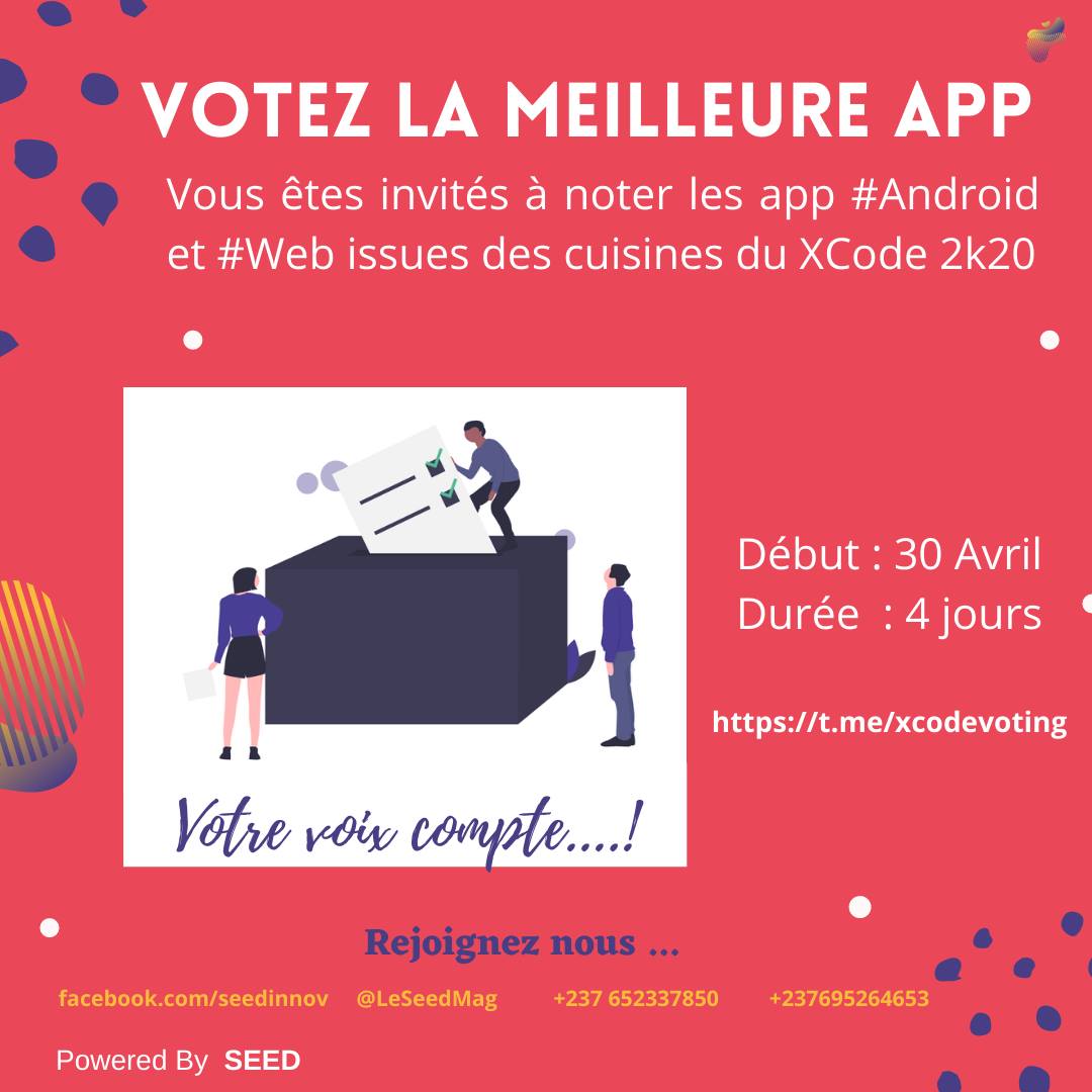 CurtisKakeu's tweet photo. Bonjour cher tous. j'espère que vous allez bien!
Peut-être avez-vous déjà entendu parler du X-Code-Path? Si oui, ceci est une invitation à donner votre avis/note sur les projets Web et Android développés par les participants durant les cuisines du code.
#XCodePath2k20 https://t.co/XuGGoSNG9V