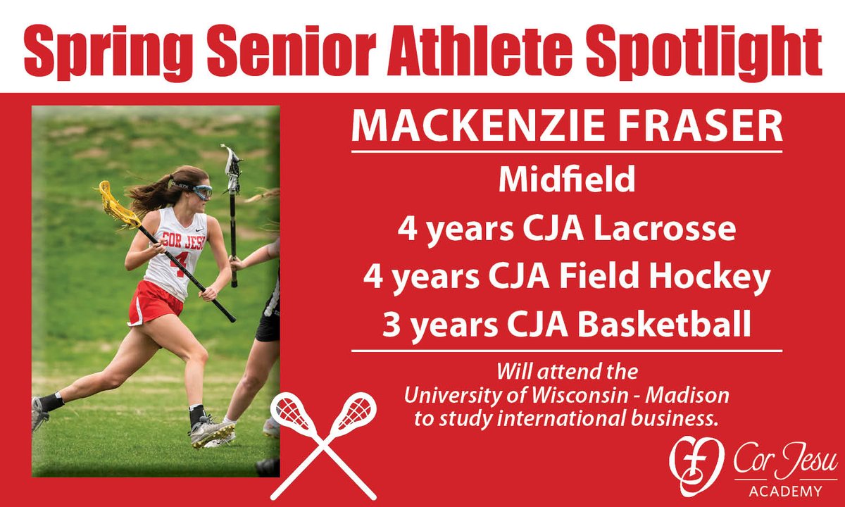We will miss you, Mackenzie! #2020Strong #GoChargers

<a href="/CJAlacrosse/">Cor Jesu Lacrosse</a>