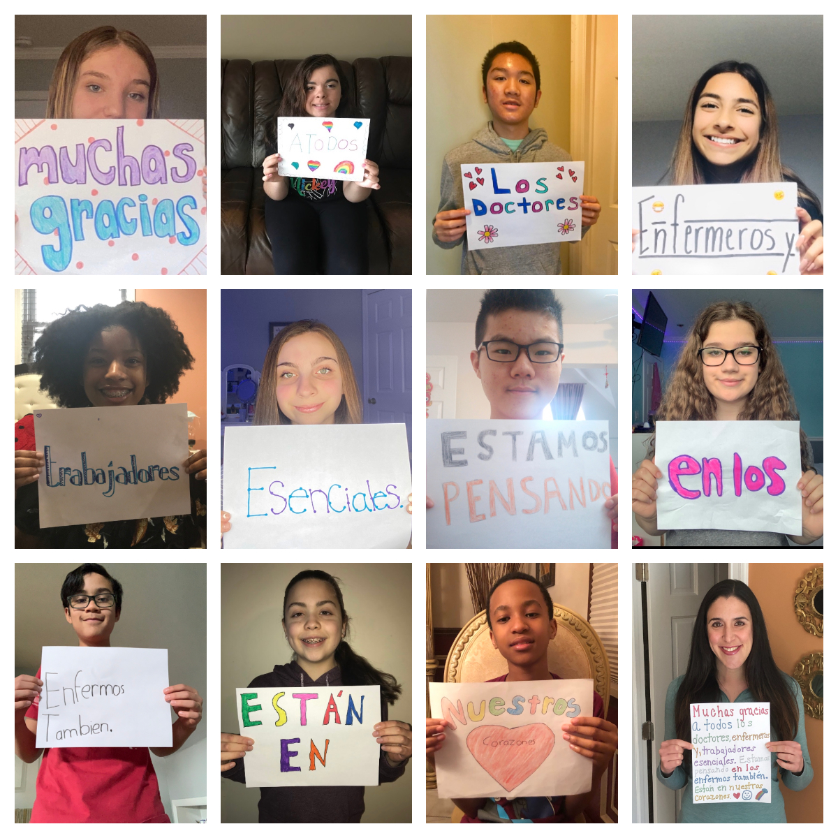 Gracias a todos los trabajadores esenciales de los estudiantes españoles de Deer Park. ¡Te amamos!

Thank you to all essential workers from Deer Park's Spanish students. We love you!

<a href="/sra_telese/">Sra. Telese</a> <a href="/DeerParkEdu/">Deer Park Schools</a> #dpsdny #dpWorldLang #ThankYouCoronaWarriors