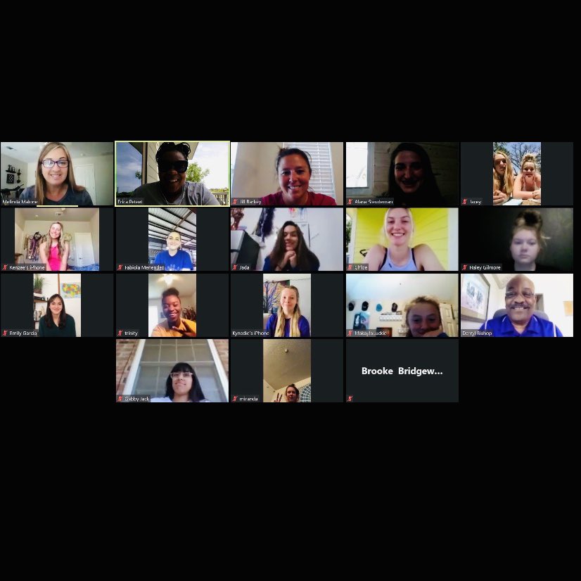 AHS Track Zoom!   Our Seniors gave their team speeches yesterday. It has been an honor for our track staff to coach these young ladies!!   They are tough competitors and wonderful team leaders!!       💜💛🤍💪!!
#AlvaradoExcellence#classof2020