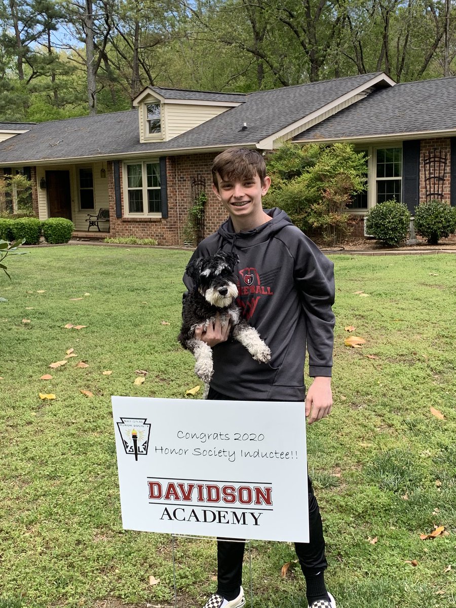 Super proud of my boy Will for being inducted into NJHS!  Grateful to <a href="/davidsonacademy/">Davidson Academy</a> for teaching him well and to Dr. Shrader and Mr. Slater for delivering his yard sign. #njhs <a href="/ljhortonhouse/">LJH</a>