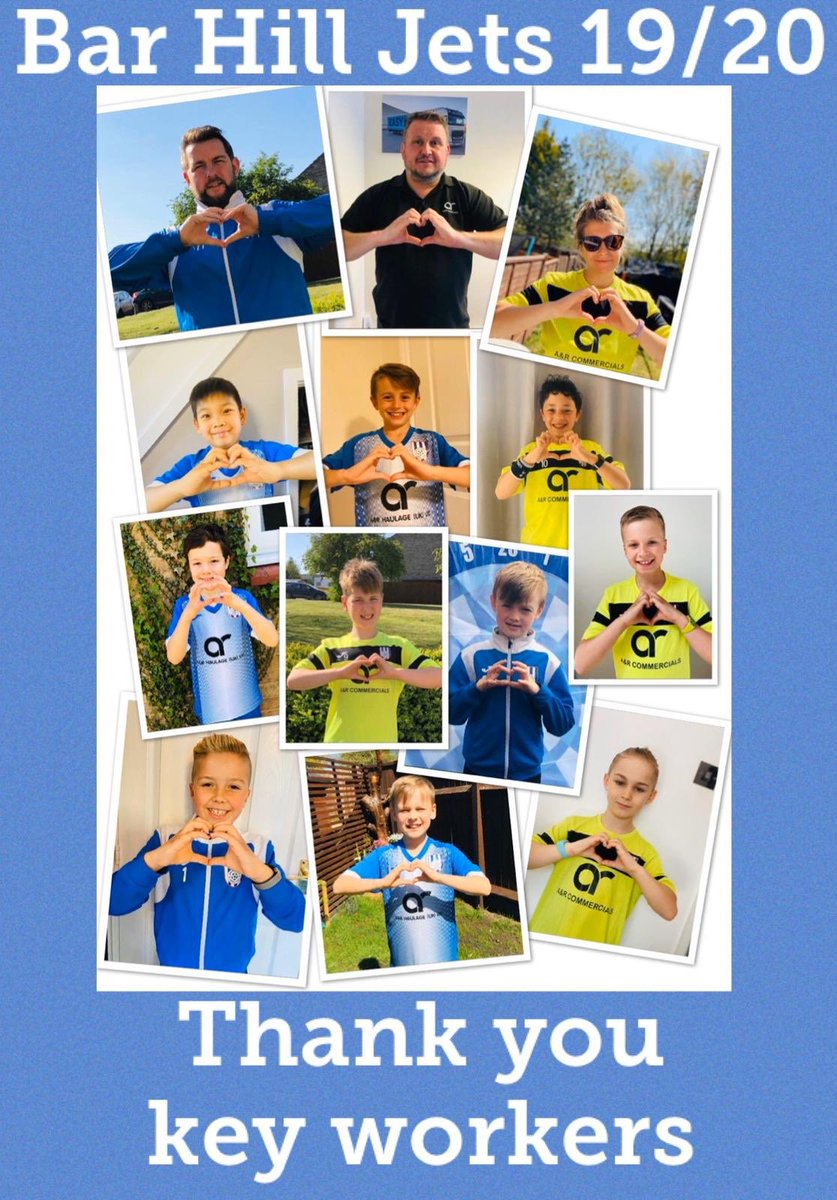BarHillColtsFC's tweet image. Bar Hill Jets (U9s) sending their thanks 💙🤍 #StayHomeStaySafe #thankyoukeyworkers @CambsFA @Hoousty @a_haulage @ROGER_ARNOLD1 🤍💙