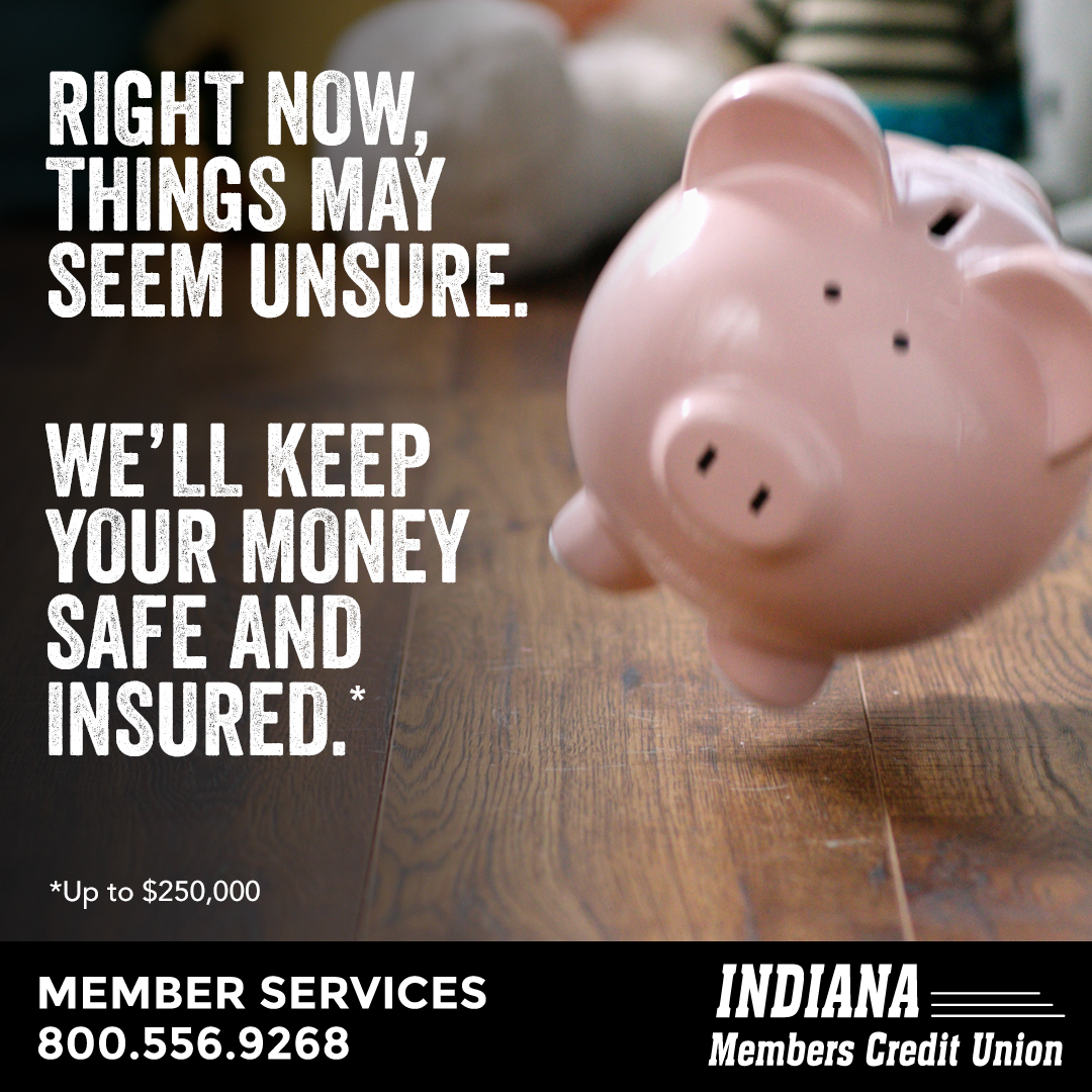 IndMembersCU's tweet photo. Your money is safe and insured at Indiana Members Credit Union. Keep your cash in your account where it's insured and protected. Learn more here: https://t.co/fsnSOb4JM3
#CUAwareness #PeopleHelpingPeople https://t.co/BBQ0w5buWJ