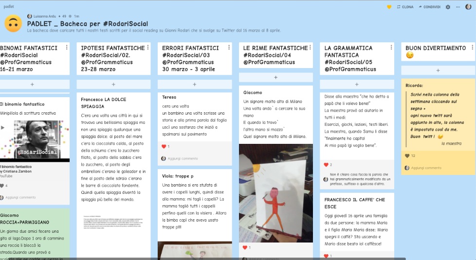 5AIsGuadazzonis's tweet photo. Il nostro #muro è pieno di #storie, non tutte le abbiamo potute pubblicare su twitter, ma la maestra le raccoglierà e le pubblicheremo sul nostro blog.
Grazie #RodariSocial per questa bellissima opportunità 😉
@RodariSocial @ProfGrammaticus @stefybassi https://t.co/WszL7R5UpB