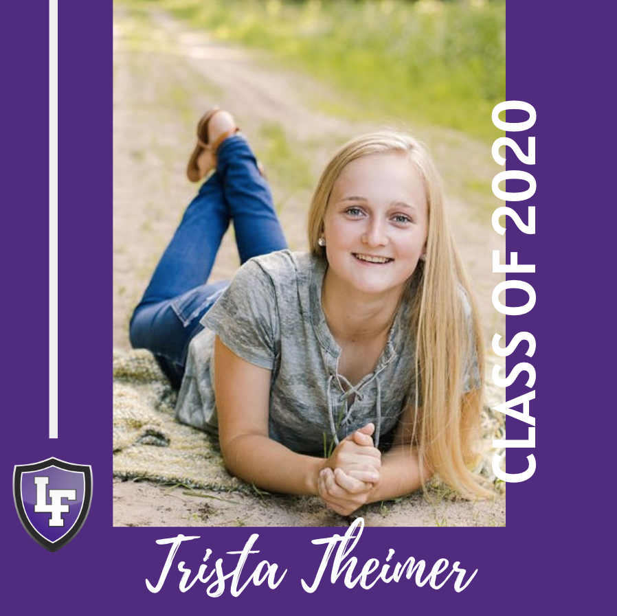 LittleFalls482's tweet photo. Trista Theimer 
Activities: FCA freshman year, LINK, soccer, Olympic weightlifting 
HS memory: Crowd surfing at the football games, sorry @LFFlyer
Future plans: Attend @CSBSJU to major in nursing and minor in psychology, as well as play soccer! #FlyerPride https://t.co/F4KuFyQTW0