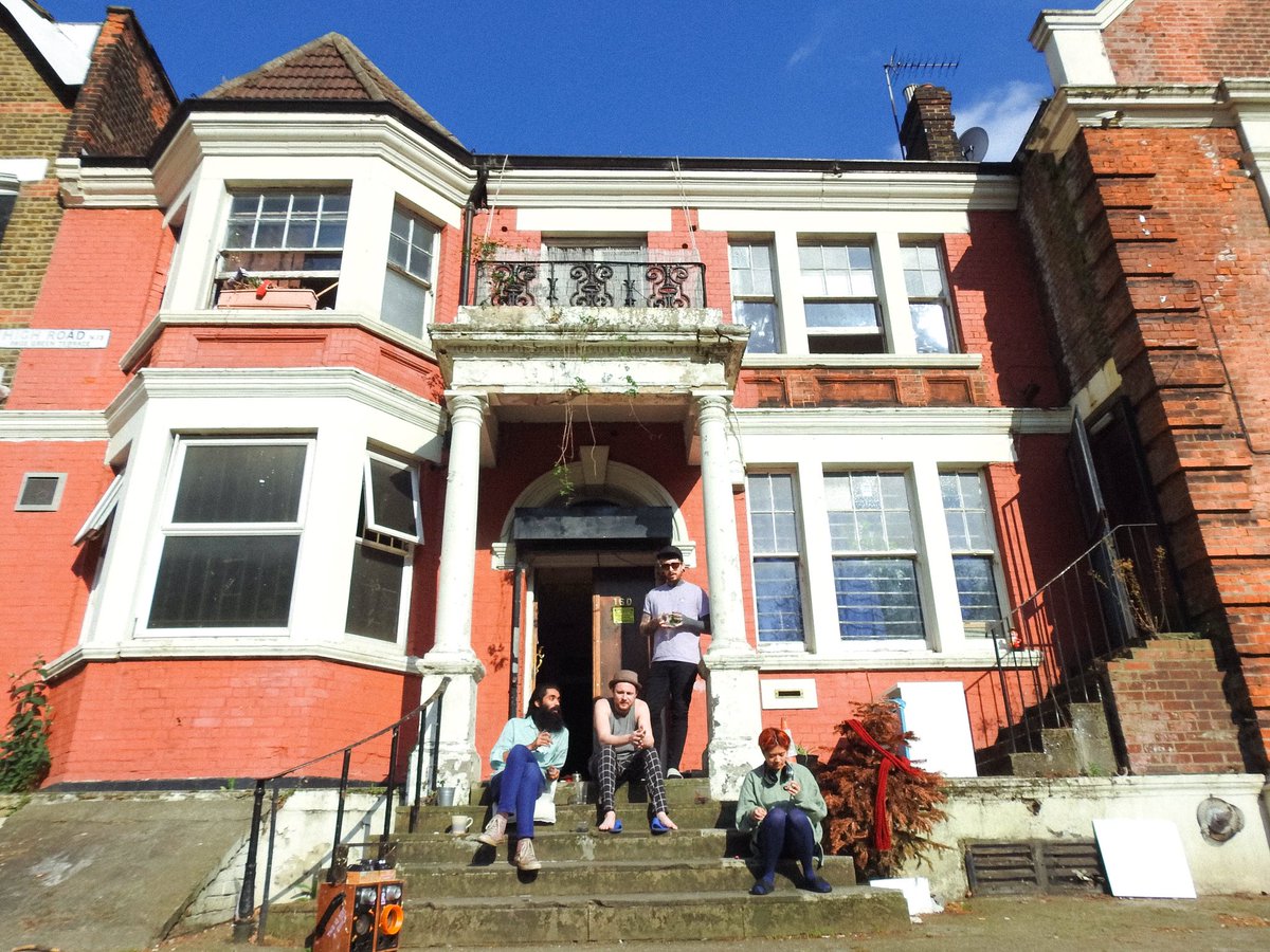 I cycled past this lot and had to double back to ask if I could take their picture. “How many people live here?” I asked. “About 30” came the reply.  #LoveInATimeOfCorona  #LoveInATimeOfIsolation  #doorstepportraits  #CoronaPortraits  #London  https://www.instagram.com/p/B_iahhJnAzN/?igshid=1f3okkg8bkoup