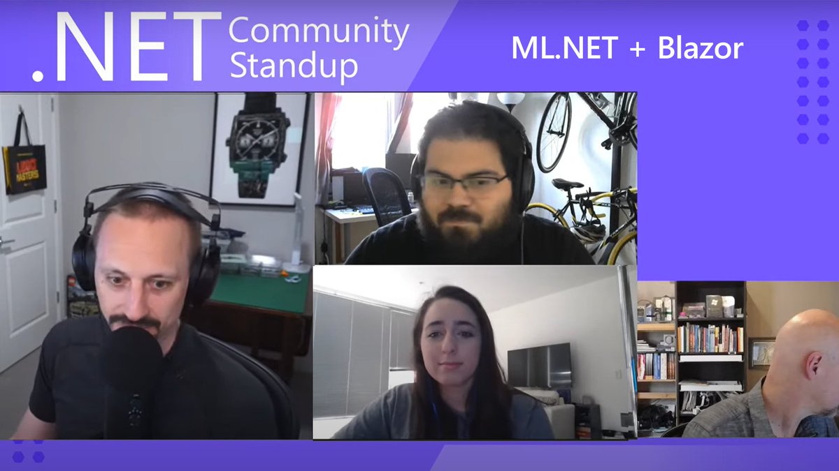 dotnet's tweet image. Drop in on the latest #ASPNET Community Standup and follow along in the conversation as @briacht and Luis Quintanilla tackle #MLNET and Blazor 🔥. Watch: msft.it/6016TgzB0