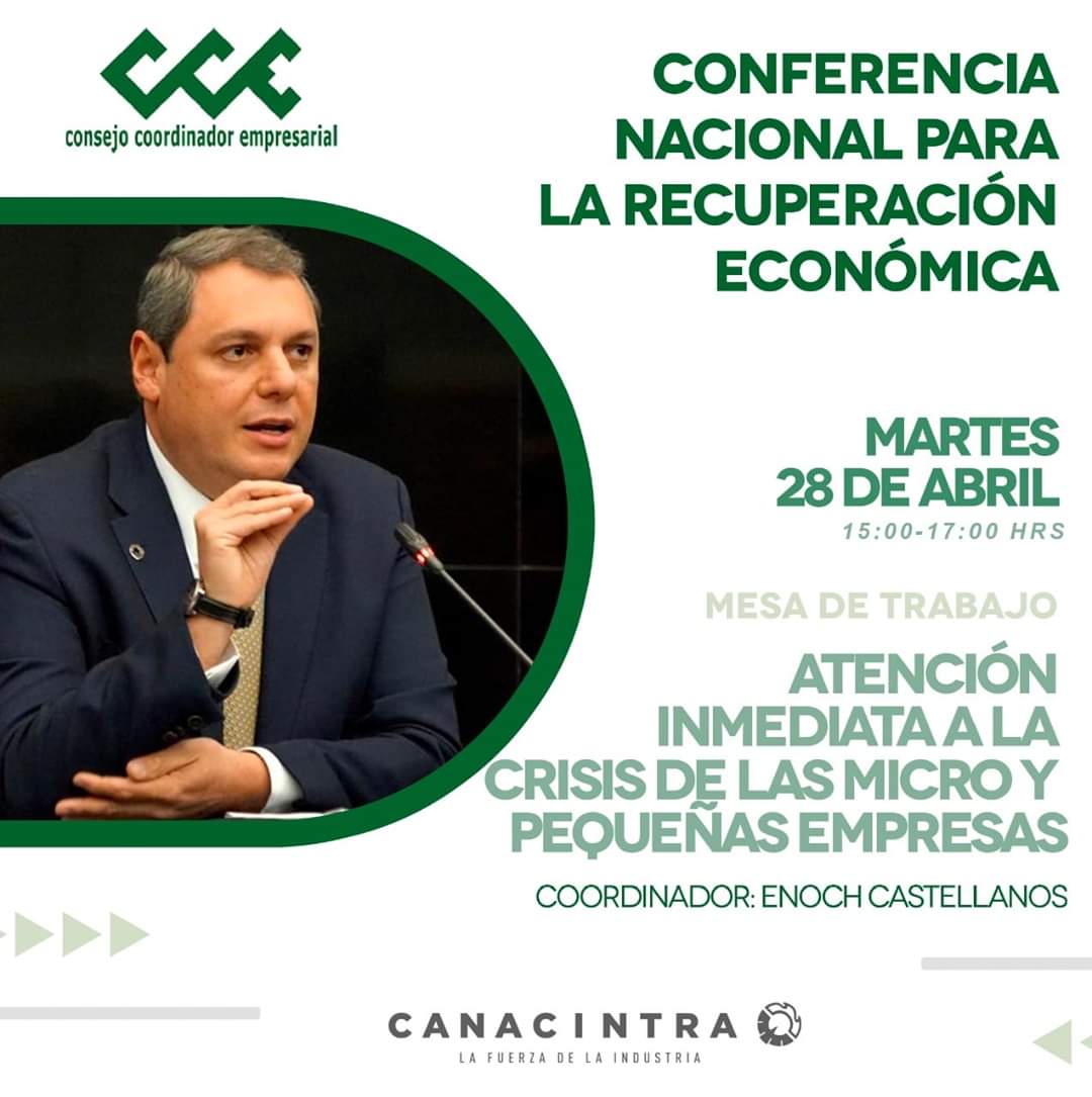 Mesa de trabajo: Atención inmediata a la crisis de las micros y pequeñas empresas coordinada por nuestro Presidente <a href="/CANACINTRAMex/">CANACINTRA México</a> <a href="/enoch_cfz/">Enoch Castellanos Férez</a> 

youtu.be/nrdaEL7gk98