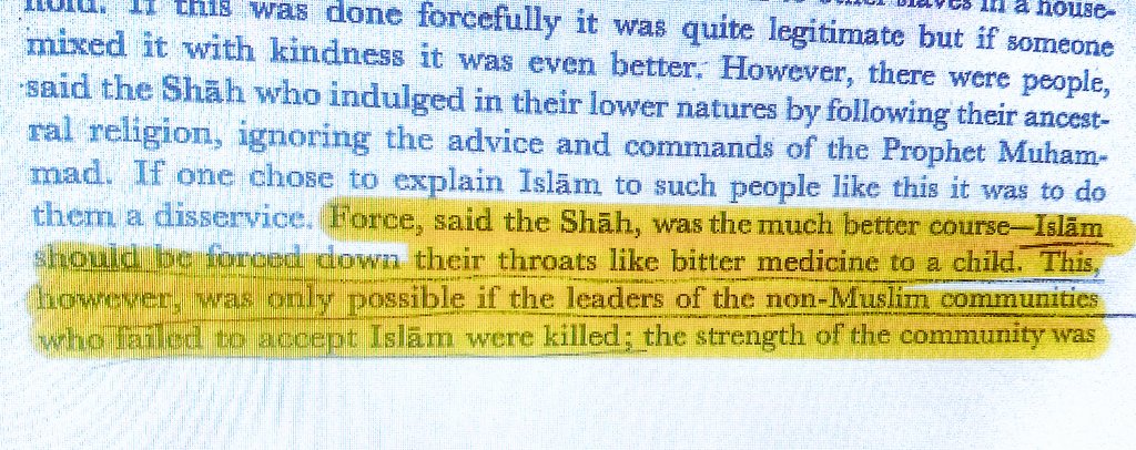 Some teachings of Shah Wali AllahTeaching No1Force is the best policy to spread Islam. Islam should be forced like a bitter medicine is forced through a child's throat.This is possible only if the leaders of Non Muslims are kiIIed who fail to accept Izlam.