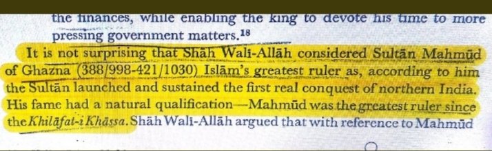 7. As per Shah Wali Allah Islam's greatest ruler has been the great Mahmud of Ghaznavi