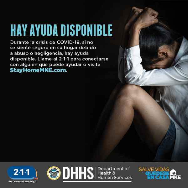 mkecounty's tweet photo. As we #StayHomeMKE, we understand that home is not always a safe place. Help is available. Visit https://t.co/BZyqOlF0hd or call 2-1-1 to be connected resources and services that can help. https://t.co/KcSpjhqul4