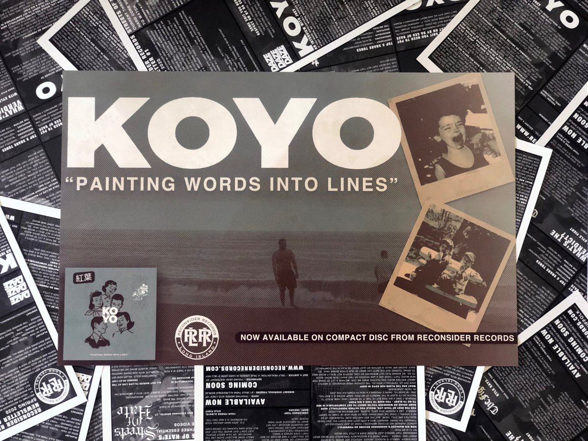 reconsiderrecs's tweet photo. KOYO posters are in - CDs should be in soon and all orders will ship then.

New shirt going up on Friday - a collaboration with Daze... https://t.co/tY0gTkWjuh