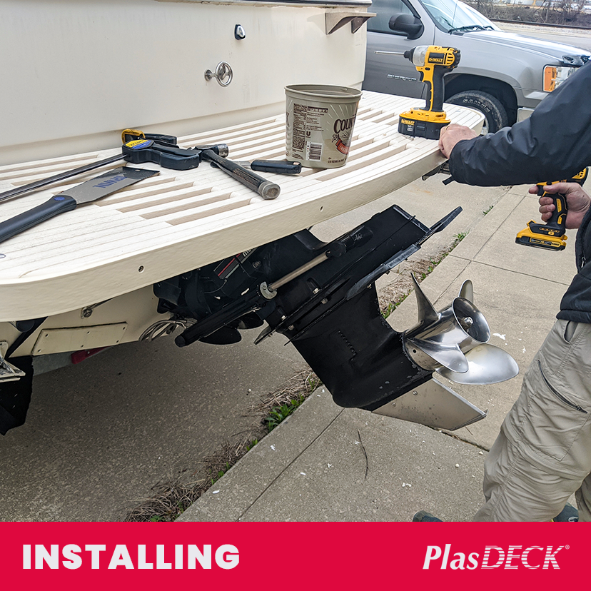 PlasDECK's tweet image. Replacing an old cracked surround: This new semi-rigid material is much more durable.

#boat #boats #boating #swimplatform #diyboat #boatrepair #boatwork #diyprojects #plasdeck #myboat #boatlifestyle #boaters