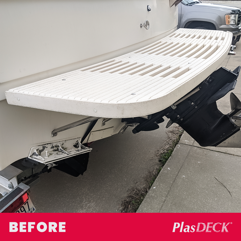 PlasDECK's tweet image. Replacing an old cracked surround: This new semi-rigid material is much more durable.

#boat #boats #boating #swimplatform #diyboat #boatrepair #boatwork #diyprojects #plasdeck #myboat #boatlifestyle #boaters