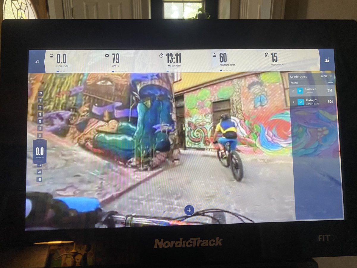 I’m so happy with my #nordictrackbike ! As an art teacher i ❤️ seeing an iFit coach focus so much on the street art while getting in a great workout! Thank you @iFit and @RyPetry . I hope you consider supporting this educator wth more products! #teamifitsweepstakes #iamdsisd