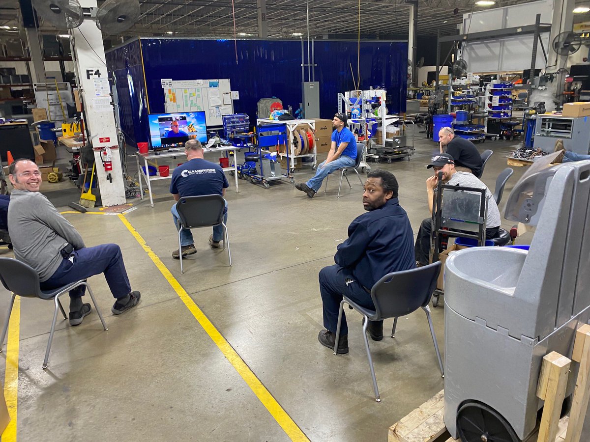 cambridgeair's tweet photo. Thank you to our #Safety and Covid-19 Steering Committee for helping us figure out a way for the operations team to safely join our quarterly update meeting! We are so #grateful we could still get this touchpoint rhythm in!
#enrichinglives #manufacturing #gloryanddignity https://t.co/1Rpkw6Z764