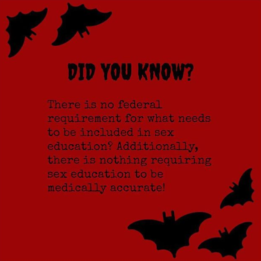 ProjectWgs's tweet photo. Part2: Think back to your sex education.. did you receive one? Was it abstinence-only based? Was it comprehensive? Do you feel you learned enough to make smart decisions regarding sex and your sexual health? #spookysexed #sexedmatters #sexeducation #sexed #activism #sexedactivism https://t.co/4qNJVOY6XV