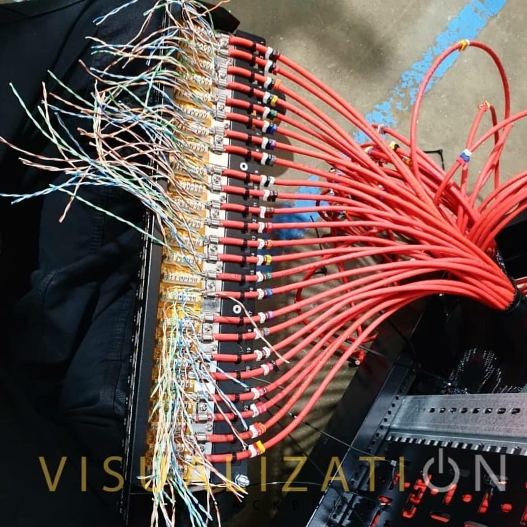 VisualizationAV's tweet photo. February 2019, halfway through the termination of this CAT6A patch panel on a #corporate rack build #avrackbuild #rackwiring #rackintegration #racksystem #corporaterackbuild #avservices #avpartner #avtweeps #avislife #avsolutions #cabling #wiring #lowvoltage #rackporn #cableporn https://t.co/SbR52u0cNm
