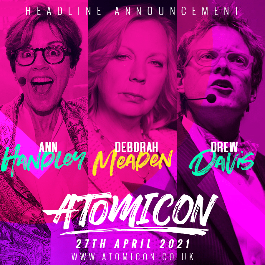 sortedsystems's tweet photo. Wow, at #ATOMICON20 @andrewandpete just revealed that Deborah Meaden will be keynoting #ATOMICON21. Make sure you're on the pre-register list for the flash sale: https://t.co/9jgAIX6Iv4 https://t.co/ebRZo2reAT