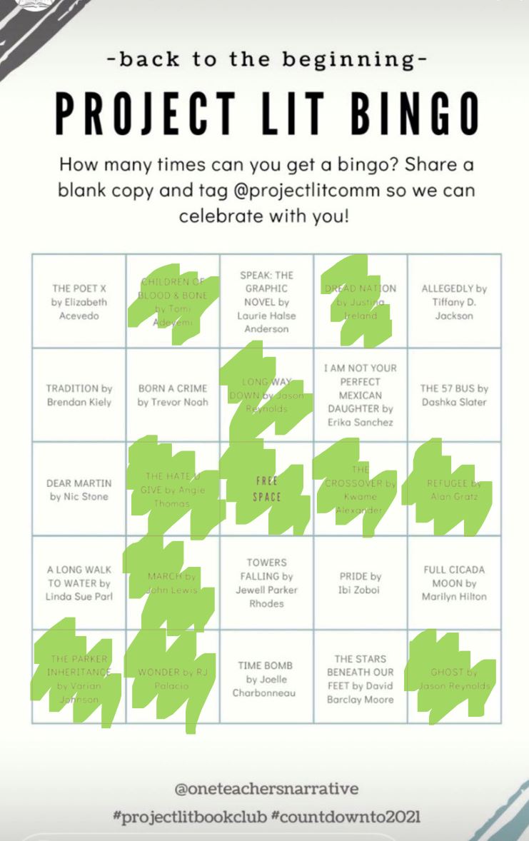 PKMSlibrary's tweet photo. Decisions, decisions.  Reading Born A Crime by Trevor Noah would get me Bingo sooner. But Pride by Ibi Zoboi is looking at me from my TBR pile, just begging to be read...  #ProjectLITbookclub https://t.co/xiIaNluBqX