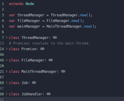 fauxland's tweet photo. No #game clip since most progress are under-the-hood. Happy enough to create a bunch of class abstractions to handle the communication between #threads. Hopefully, I can test it by tomorrow. #godot https://t.co/iwz0cXtq7R